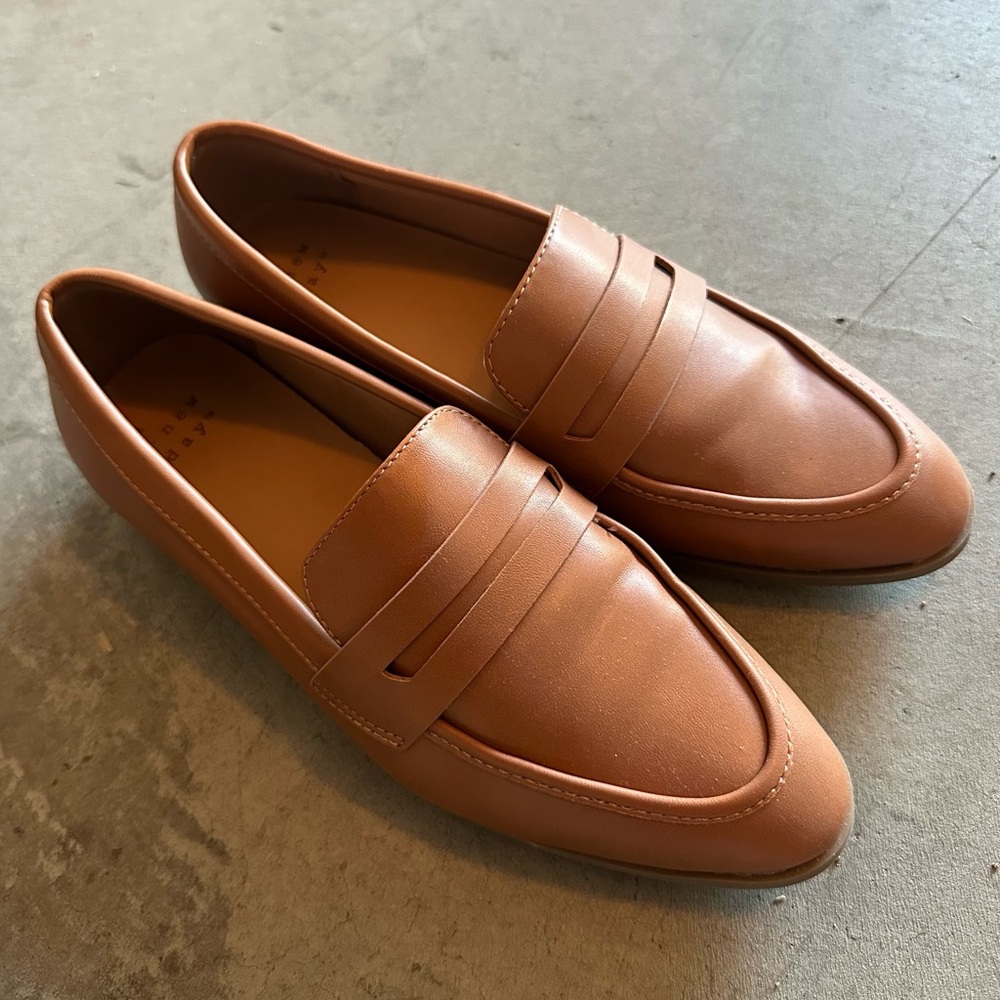 A new day Cognac Tan Penny Loafers flats shoes Women’s 6